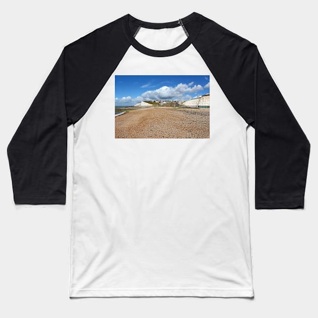 Chalk Cliffs at Saltdean East Sussex Baseball T-Shirt by Carole-Anne